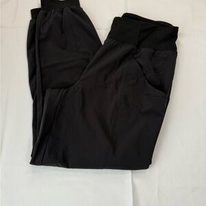 Lucy Black Track Pants with Elastic Waistband